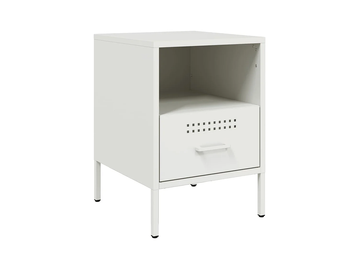 Sundby  Tables de chevet 2 pcs blanc 36x39x50,5 cm acier