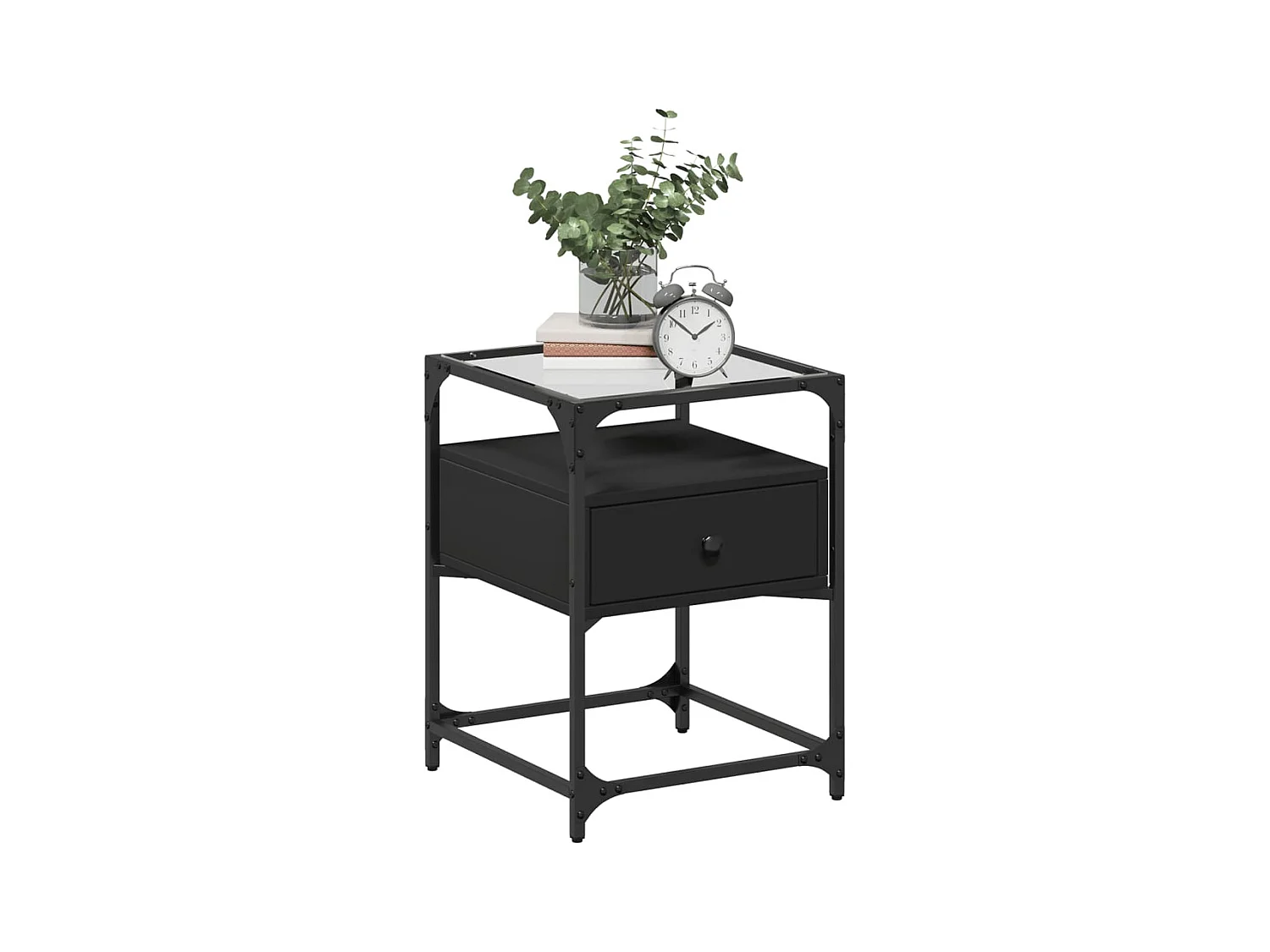 Kirsi  Tables de chevet 2 pcs noir 40x40x55 cm bois d’ingénierie