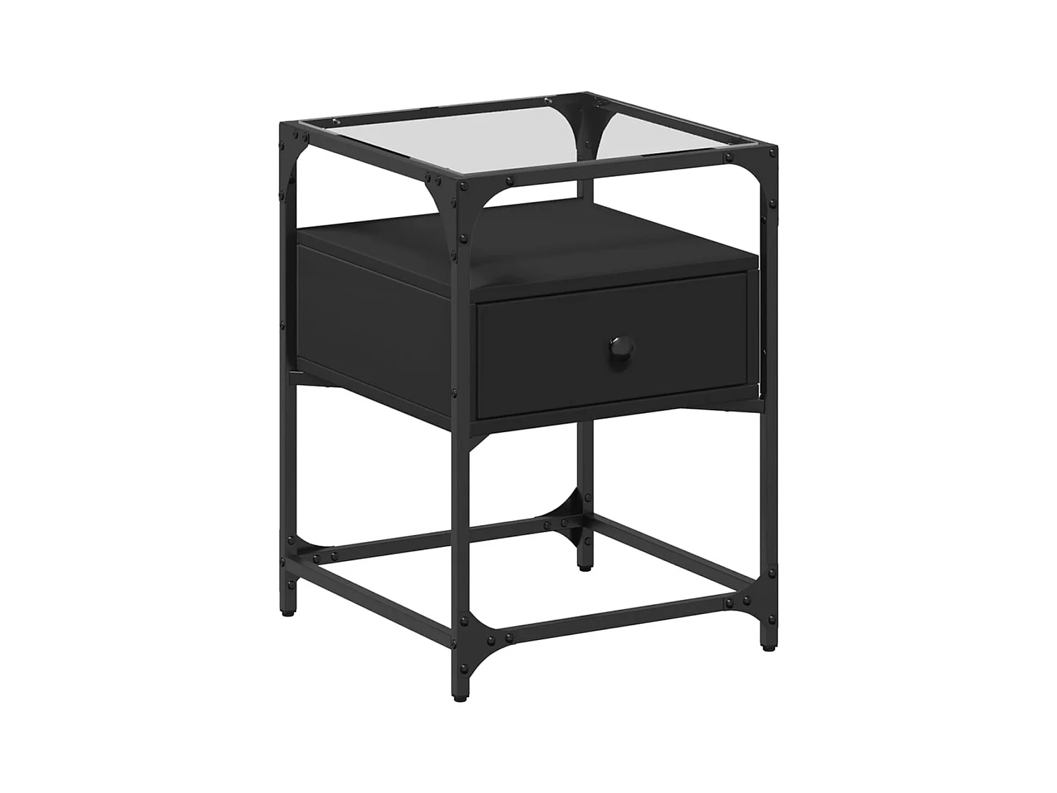 Kirsi  Tables de chevet 2 pcs noir 40x40x55 cm bois d’ingénierie