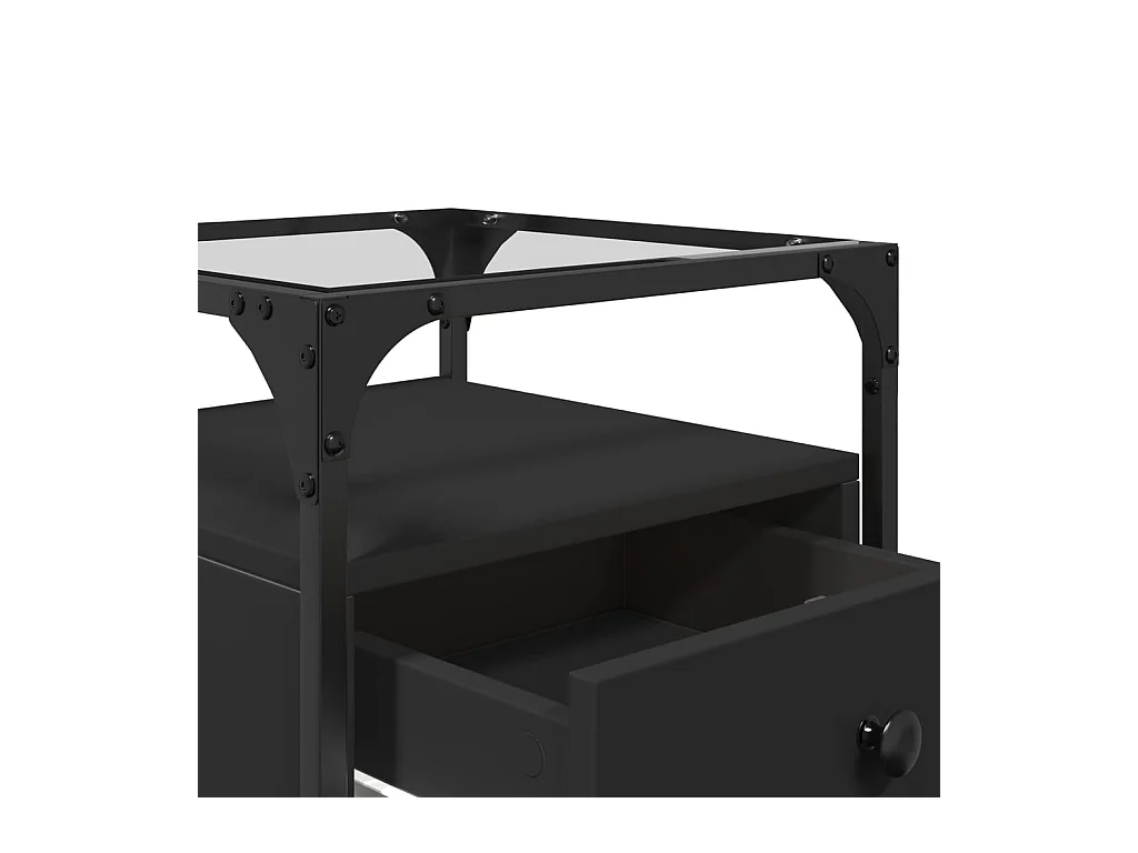 Kirsi  Tables de chevet 2 pcs noir 40x40x55 cm bois d’ingénierie