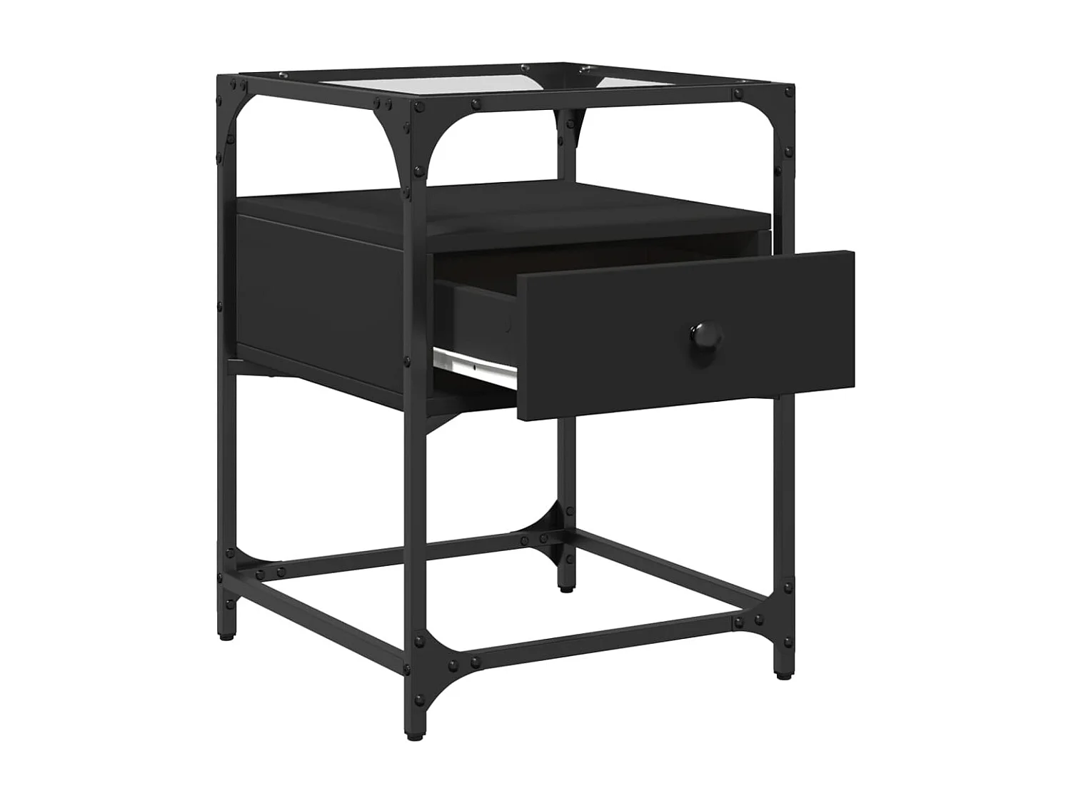 Kirsi  Tables de chevet 2 pcs noir 40x40x55 cm bois d’ingénierie