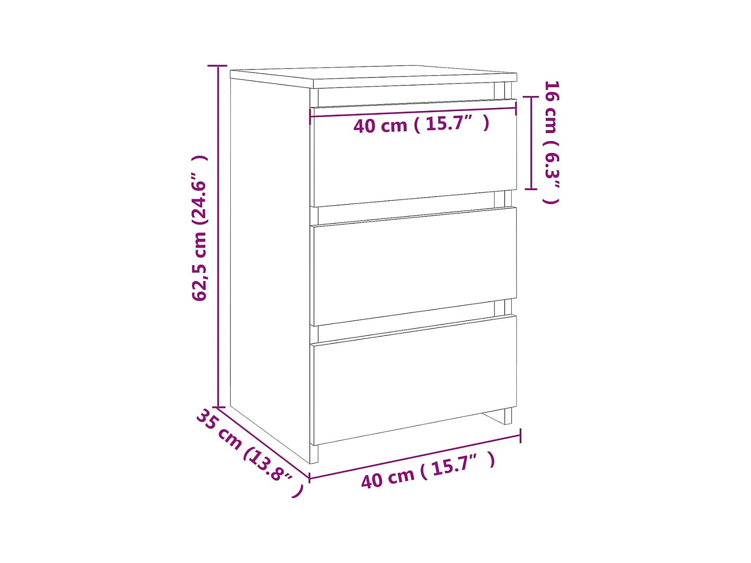 Altamonte Springs  Tables de chevet 2 pcs Chêne sonoma 40x35x62,5 cm Aggloméré