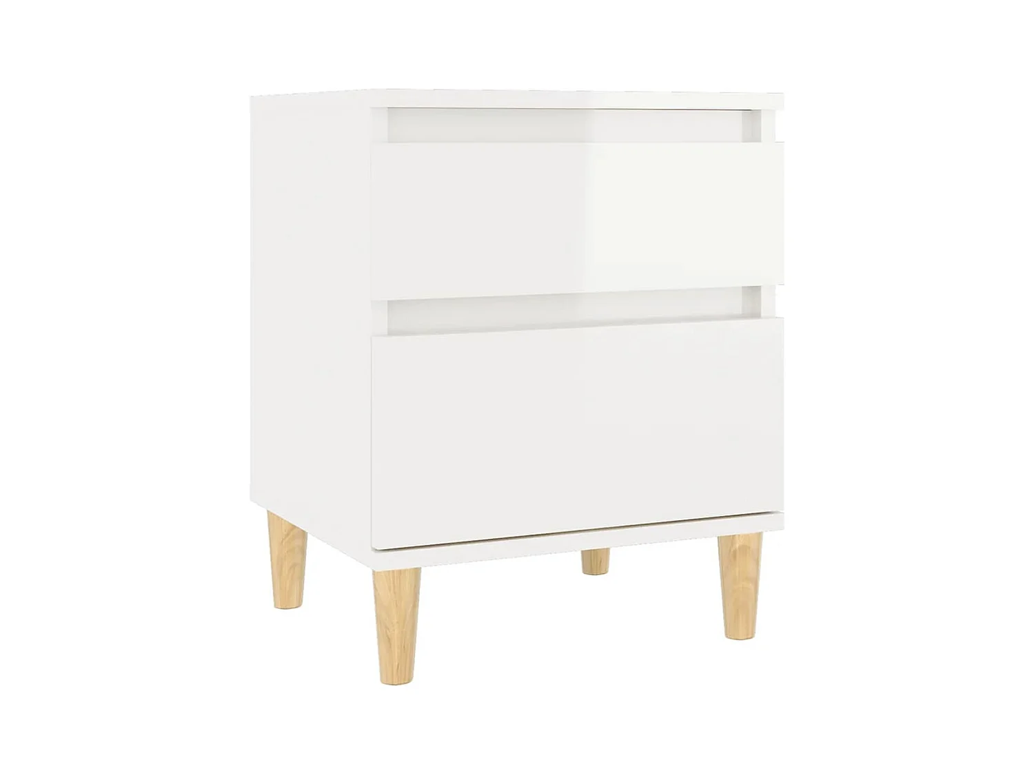 Montmorency  Table de chevet Blanc brillant 40x35x50 cm