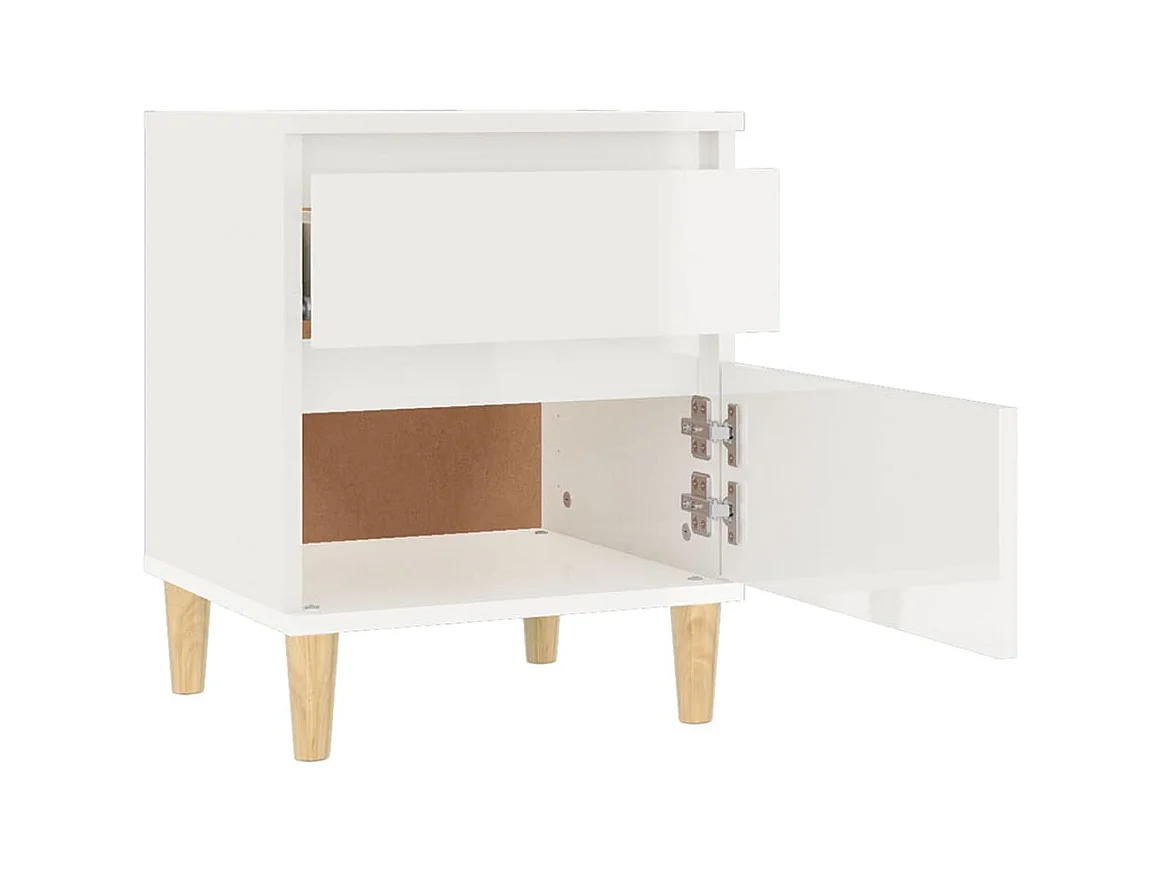 Montmorency  Table de chevet Blanc brillant 40x35x50 cm