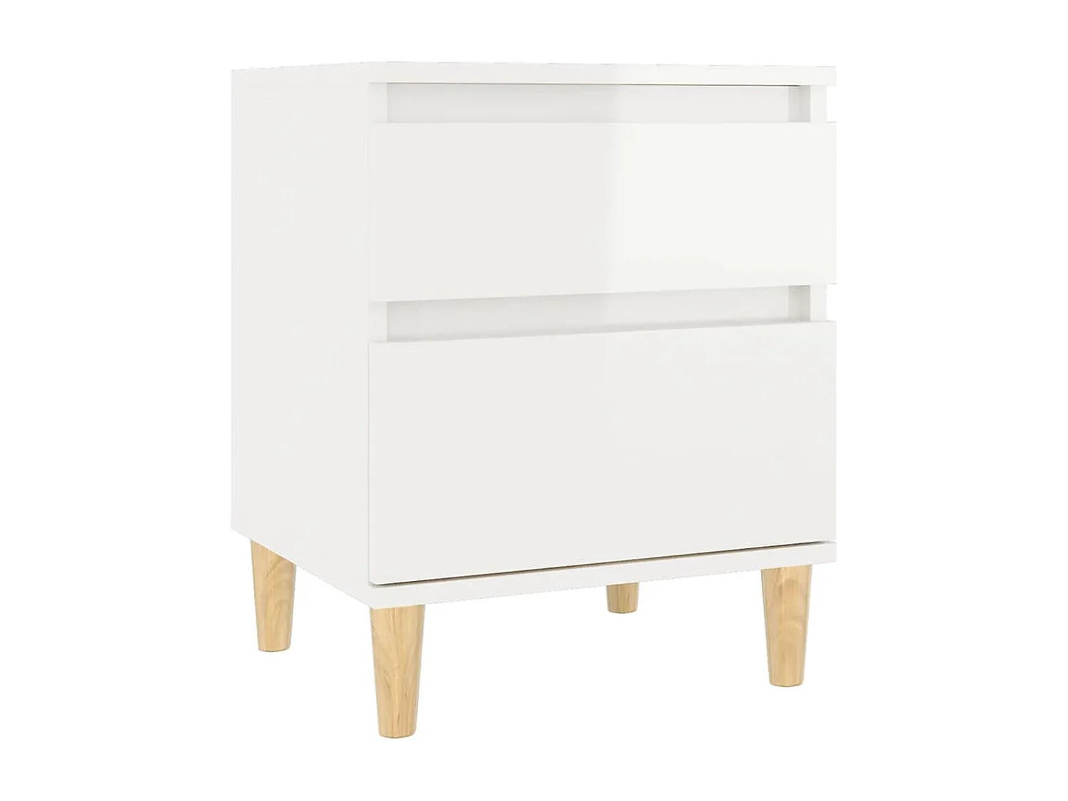 Montmorency  Table de chevet Blanc brillant 40x35x50 cm