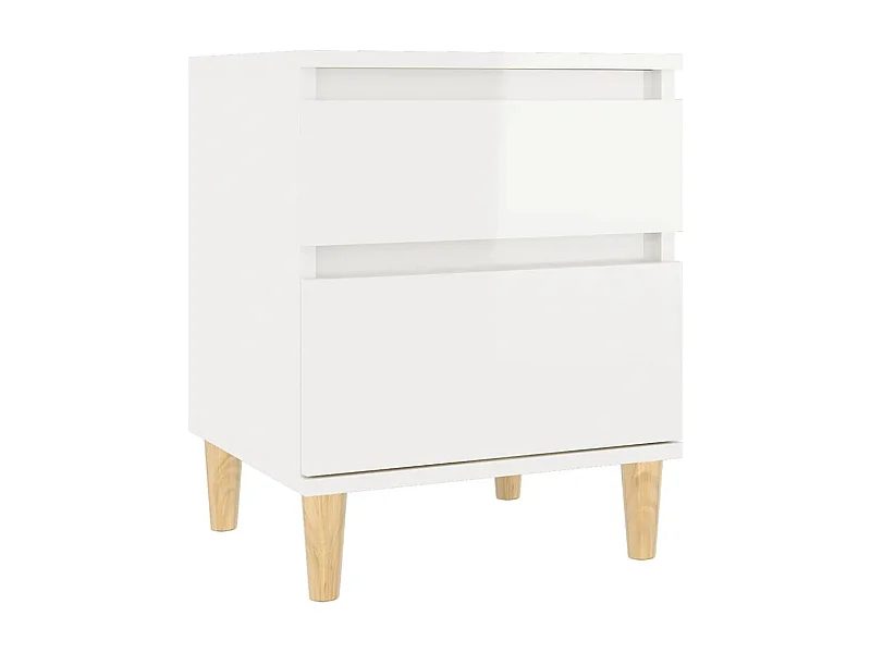 Montmorency  Table de chevet Blanc brillant 40x35x50 cm