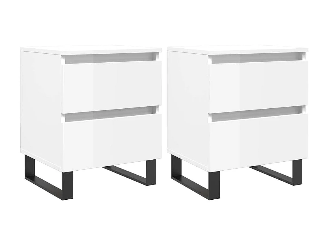Westfield  Tables de chevet 2 pcs blanc brillant 40x35x50 cm