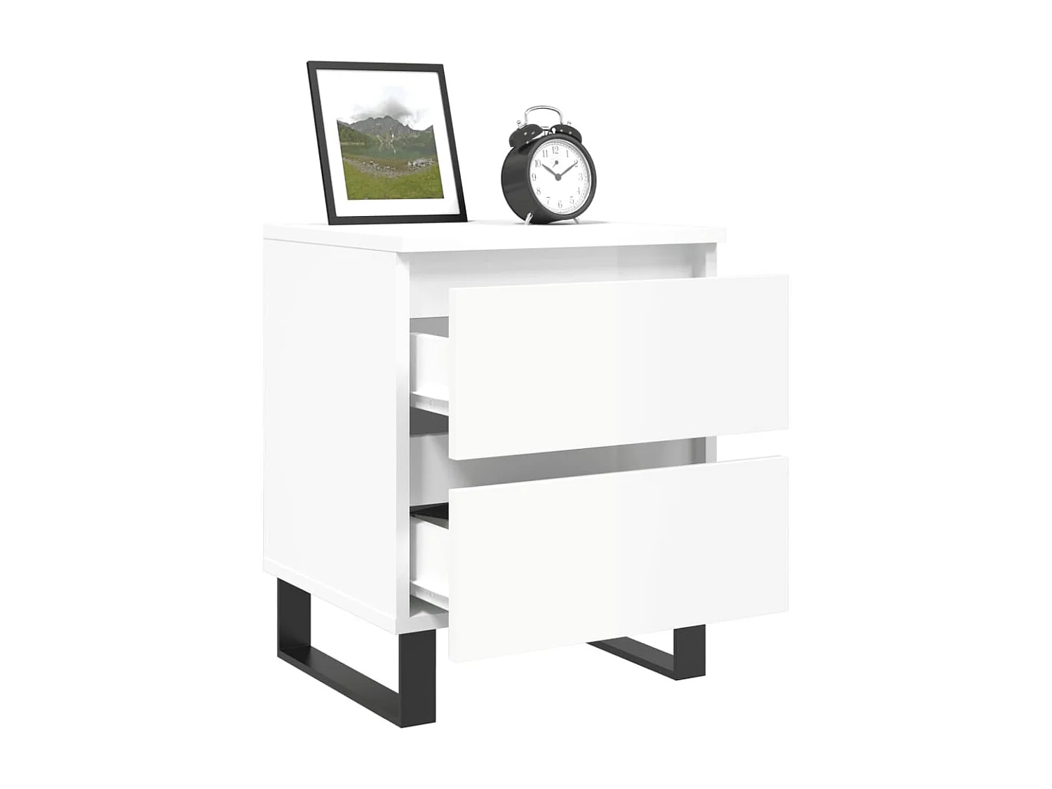 Westfield  Tables de chevet 2 pcs blanc brillant 40x35x50 cm
