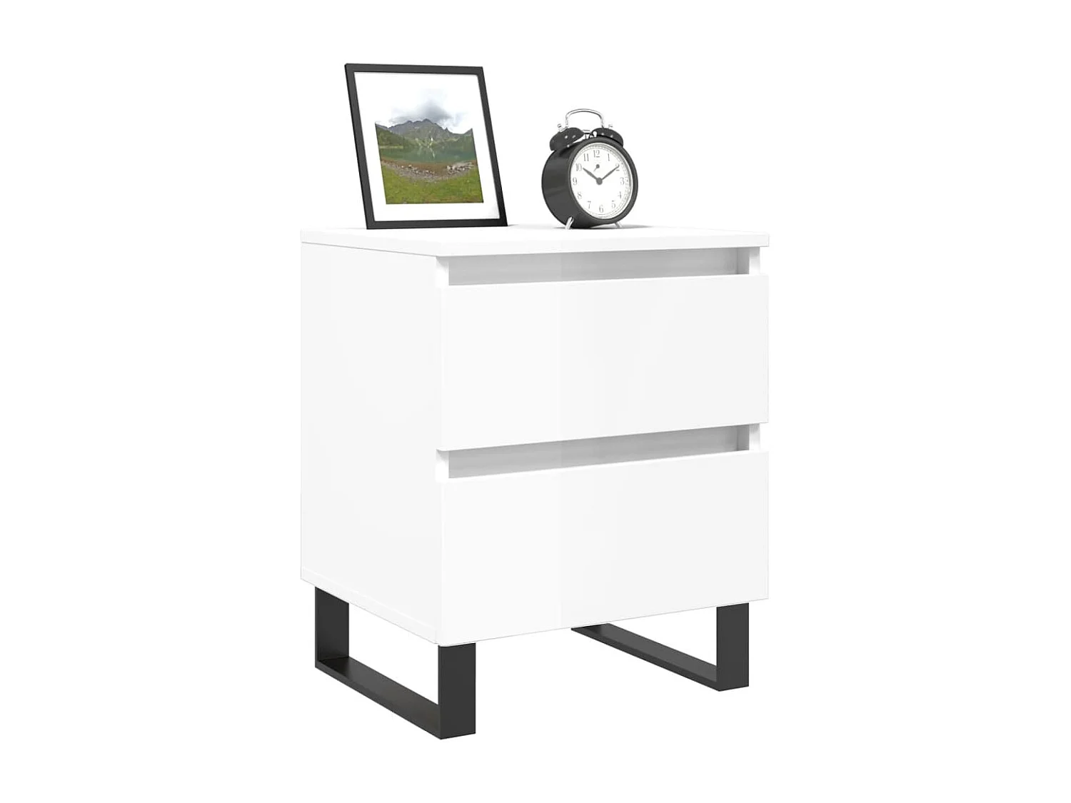 Westfield  Tables de chevet 2 pcs blanc brillant 40x35x50 cm