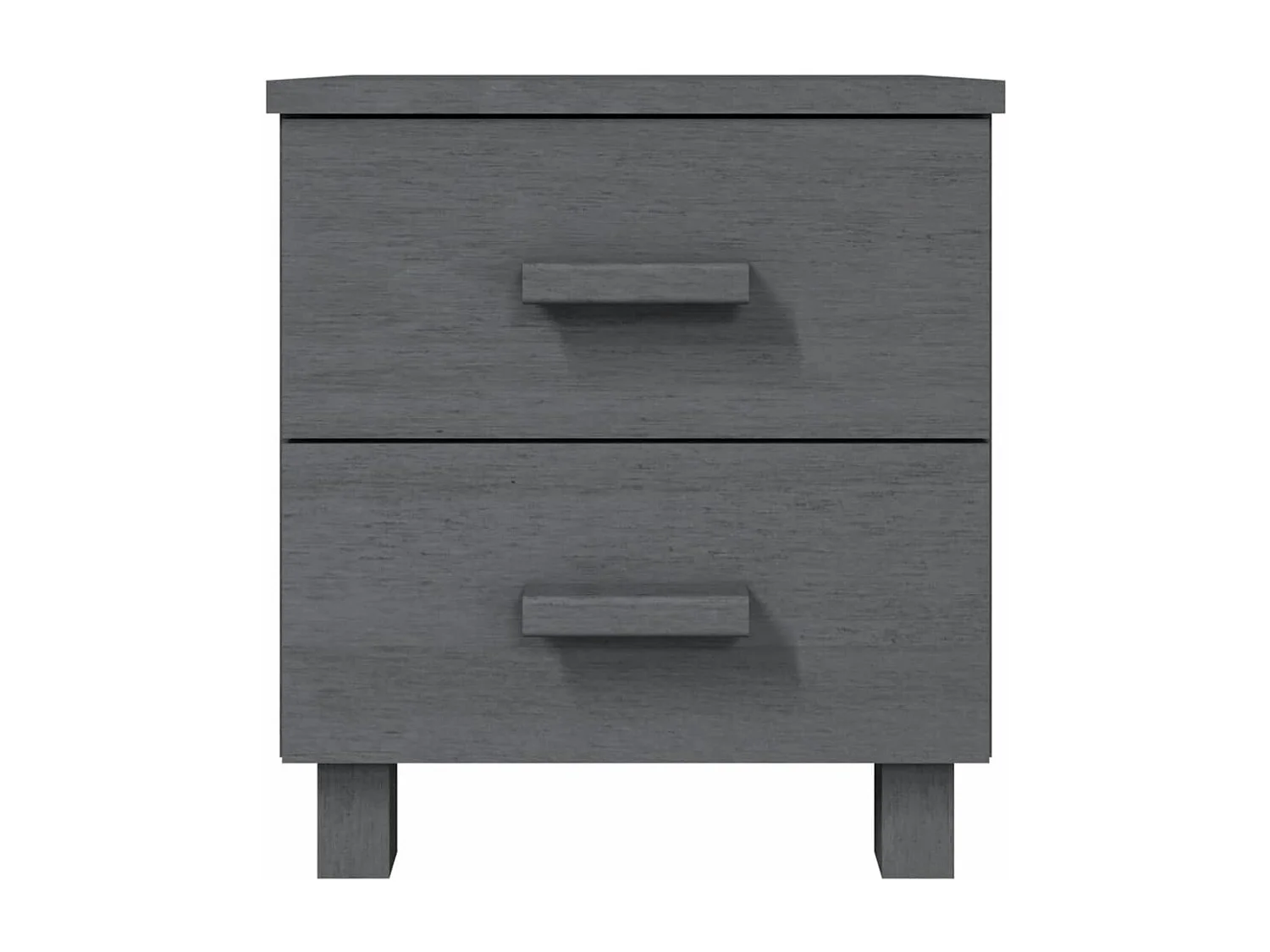Iduna  Tables de chevet HAMAR 2pcs Gris foncé 40x35x44,5cm Bois massif