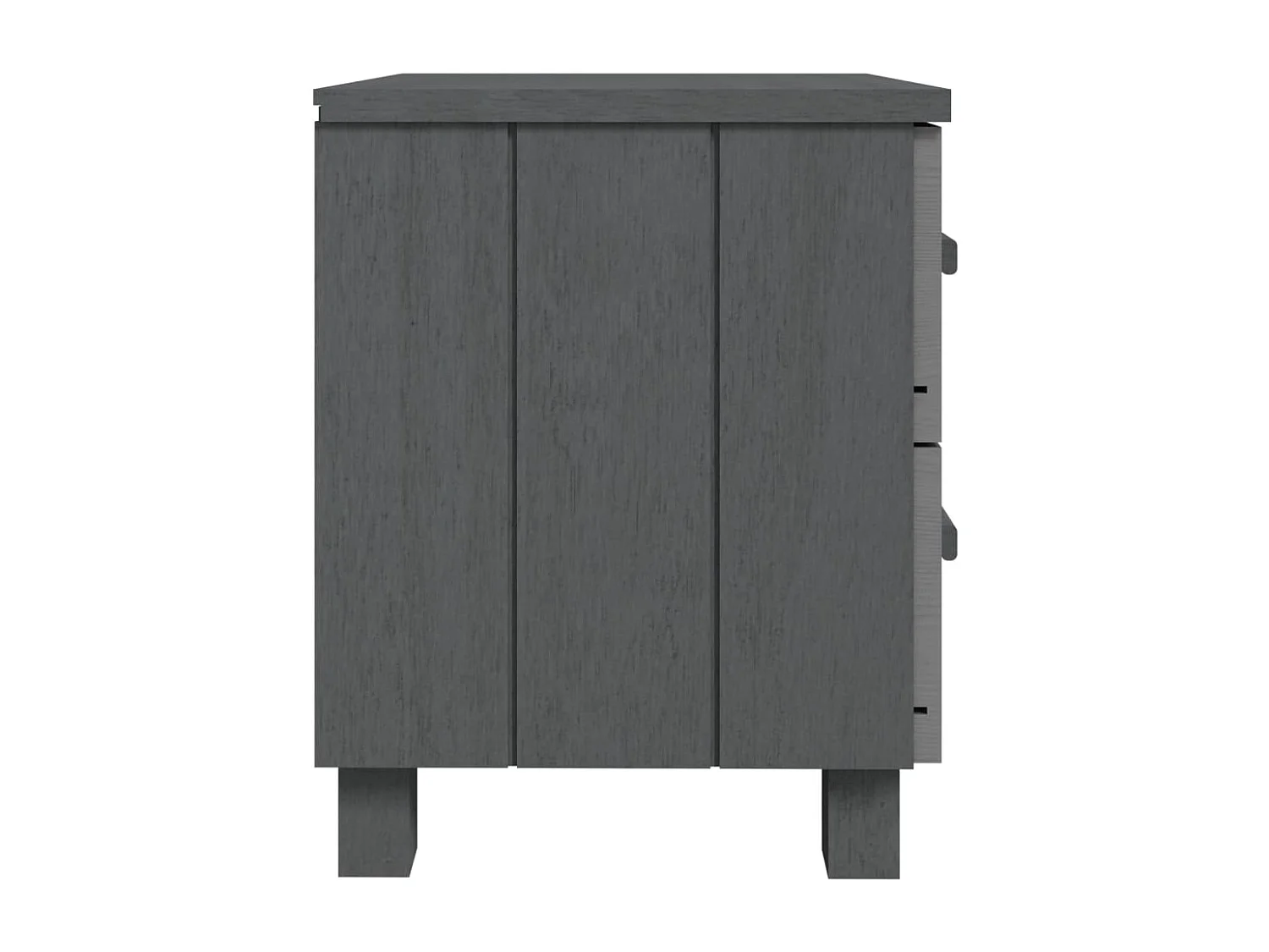 Iduna  Tables de chevet HAMAR 2pcs Gris foncé 40x35x44,5cm Bois massif
