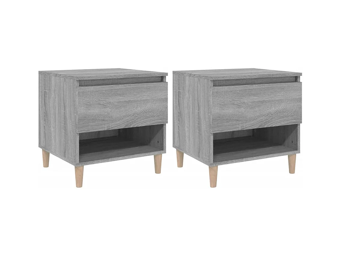 Galorn  Tables de chevet 2 pcs Sonoma gris 50x46x50cm Bois d’ingénierie
