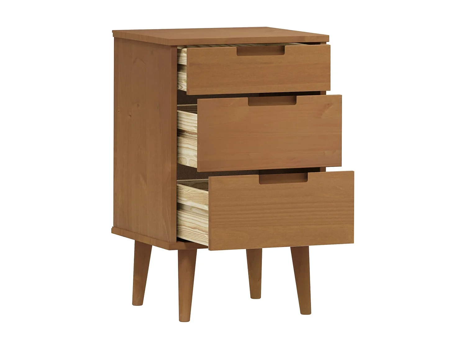 Marie-Aline  Table de chevet MOLDE Marron 40x35x65 cm Bois de pin solide