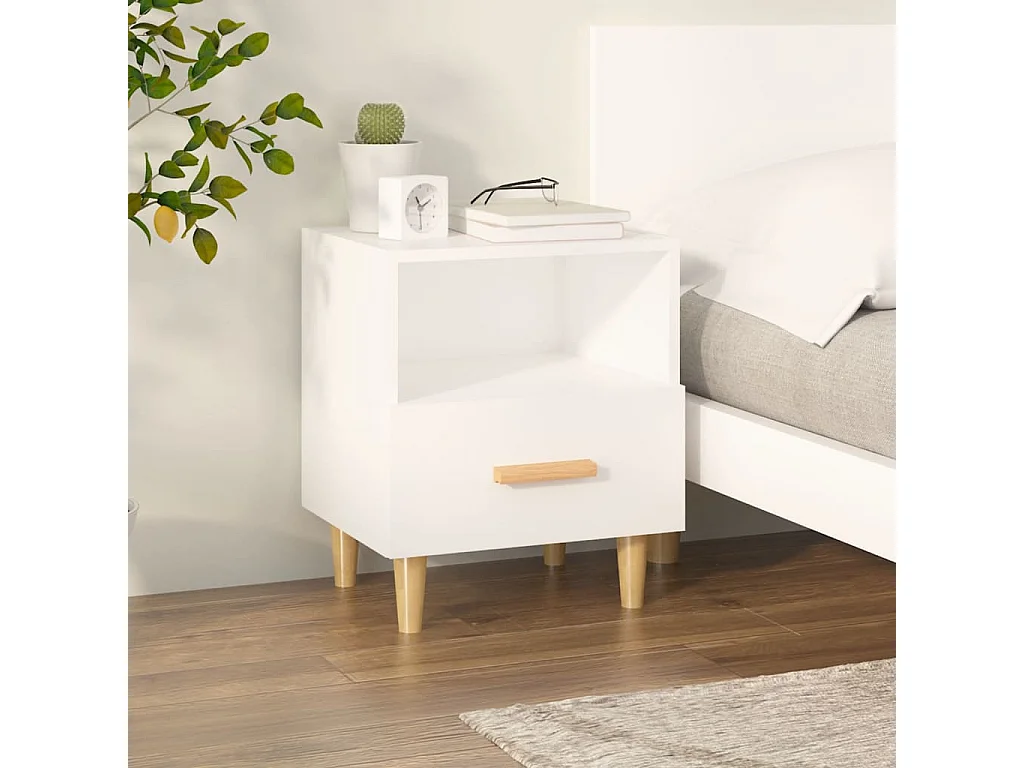 Nieuw-Beijerland  Table de chevet Blanc 40x35x47 cm