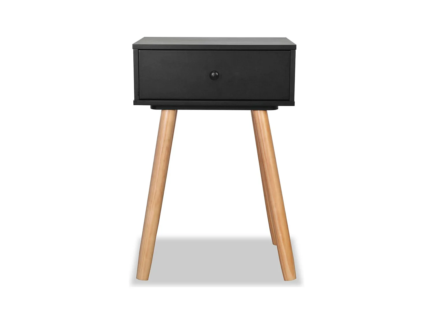 Tongeren  Table de chevet 2 pcs Bois de pin massif 40 x 30 x 61 cm Noir