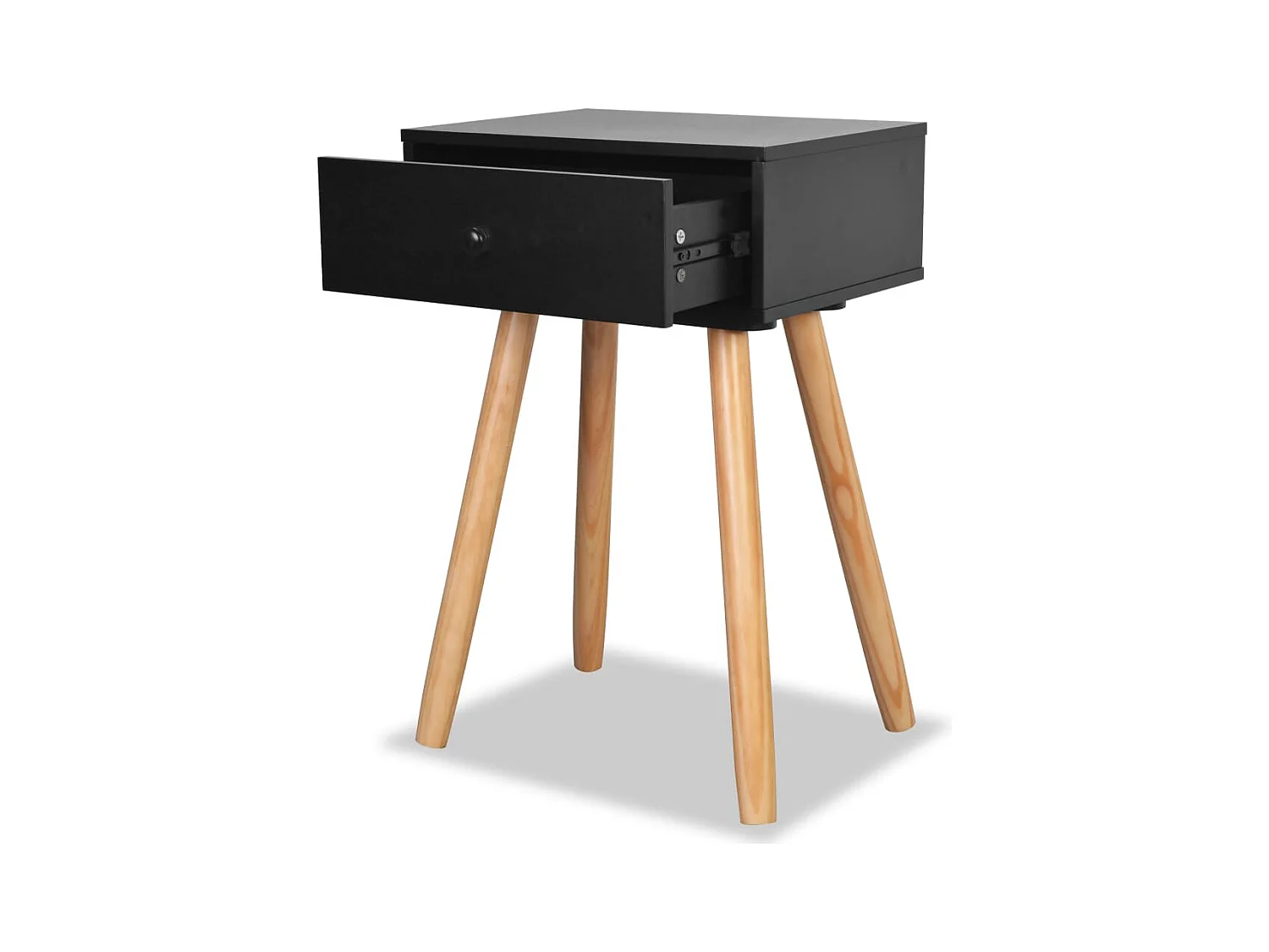 Tongeren  Table de chevet 2 pcs Bois de pin massif 40 x 30 x 61 cm Noir