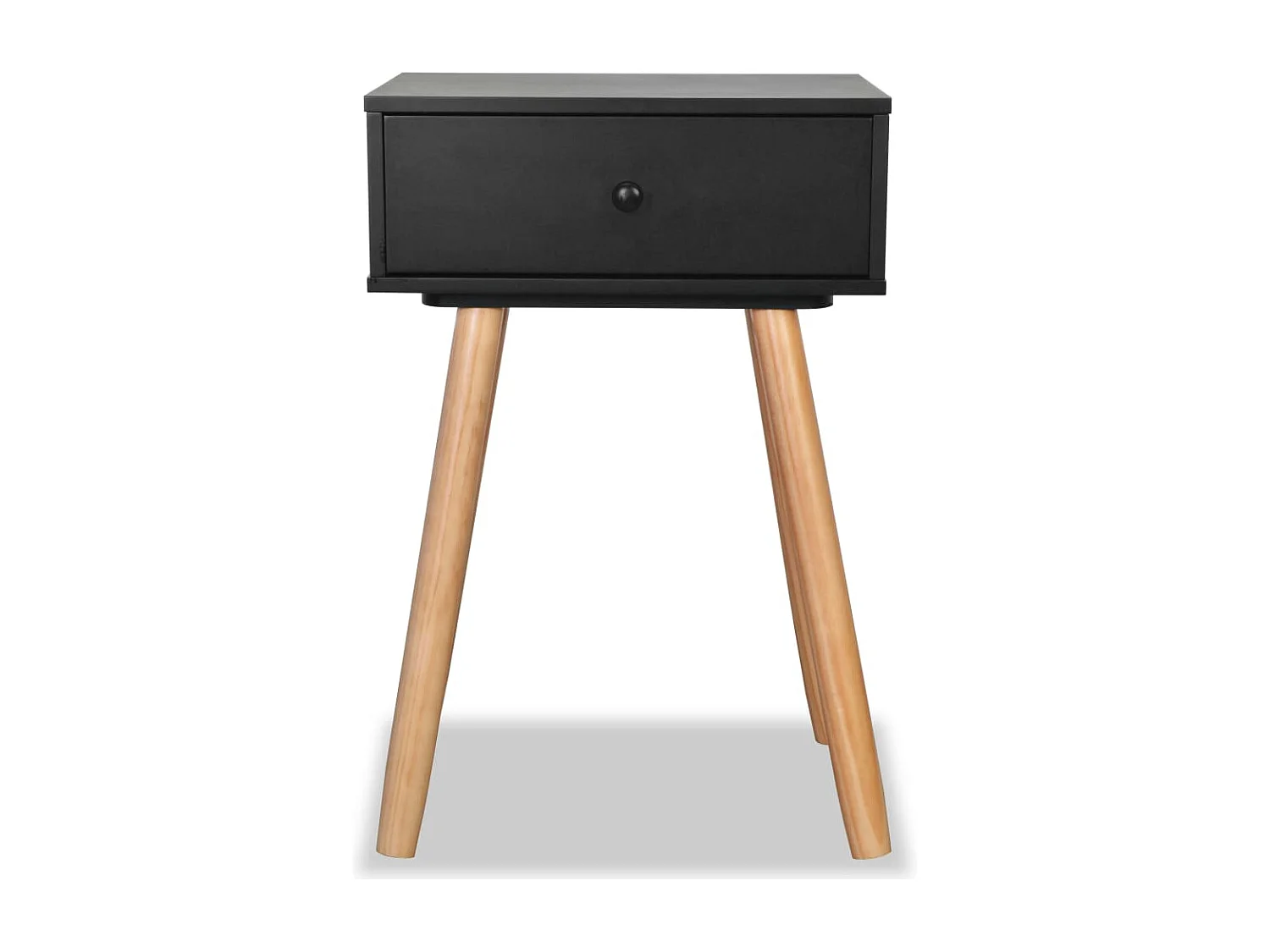 Tongeren  Comodini Set 2 pz in Massello di Pino 40x30x61 cm Neri