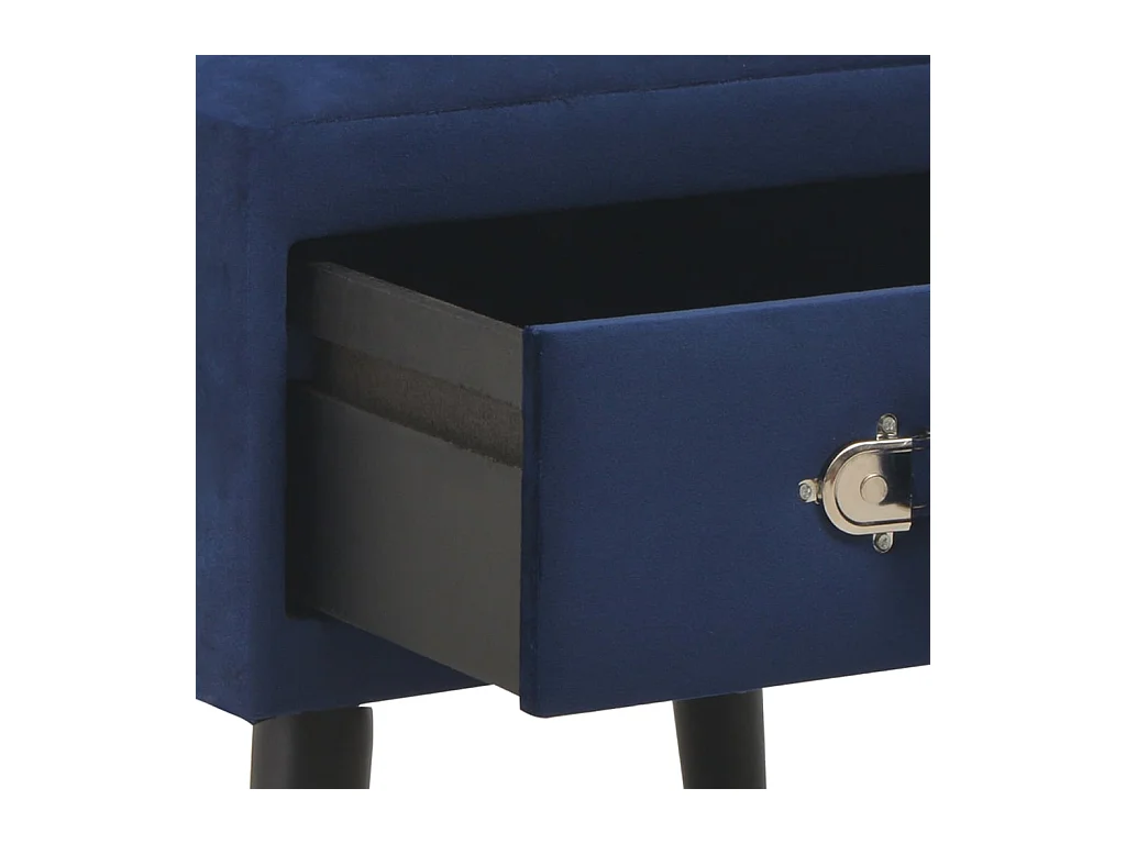 Dorien  Table de chevet Bleu 40x35x40 cm Velours