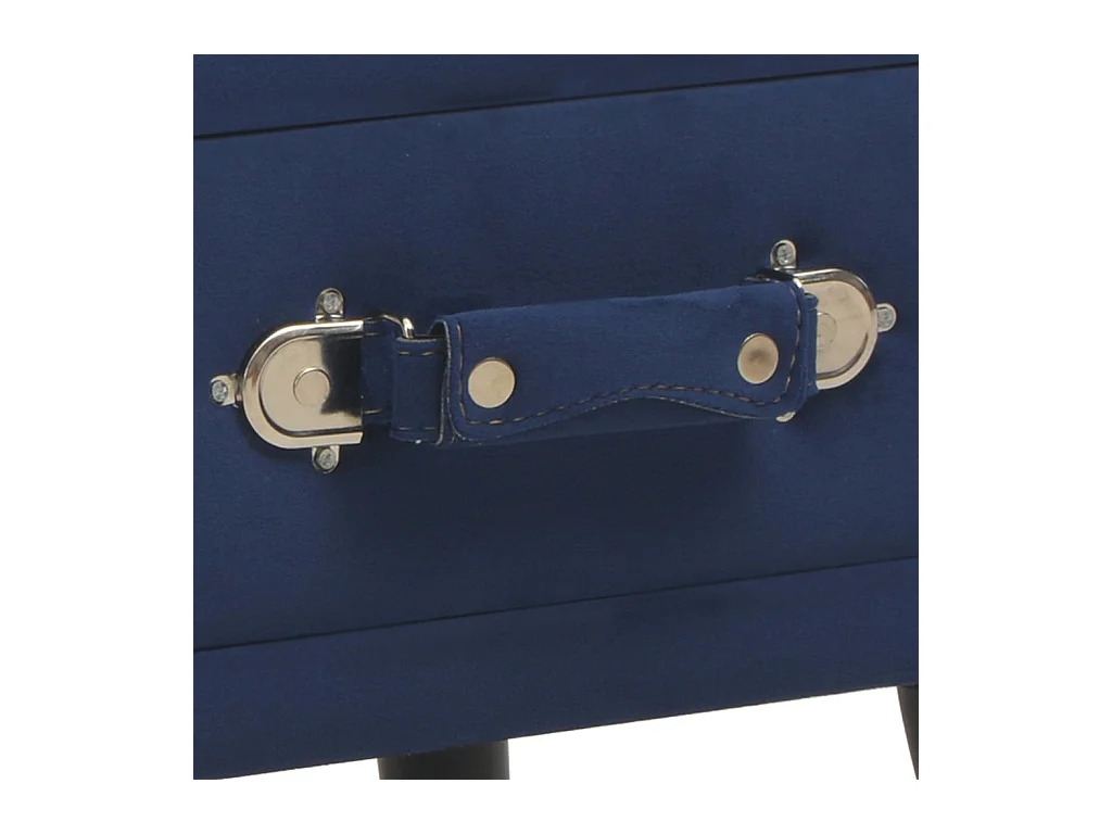 Dorien  Table de chevet Bleu 40x35x40 cm Velours