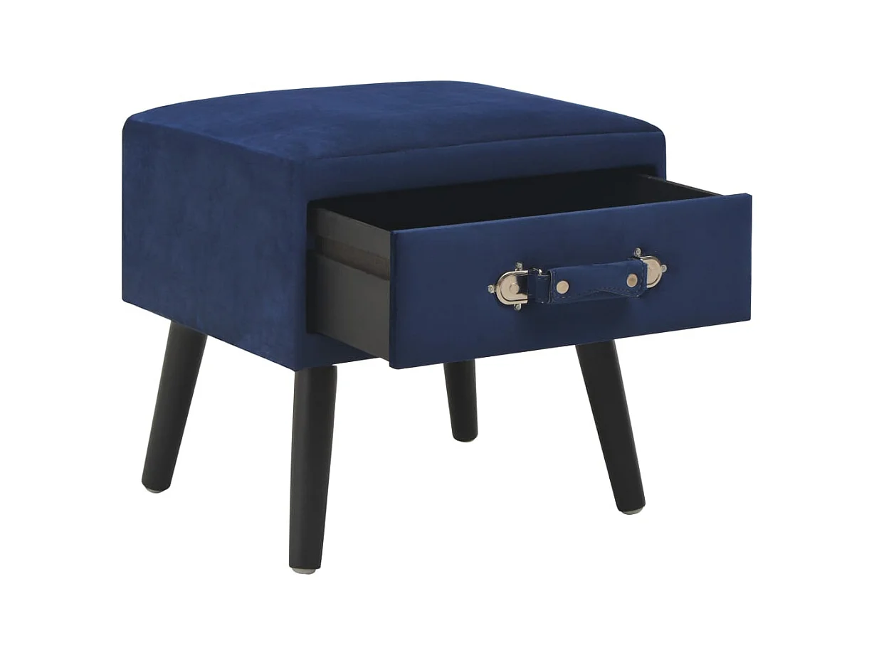 Dorien  Table de chevet Bleu 40x35x40 cm Velours