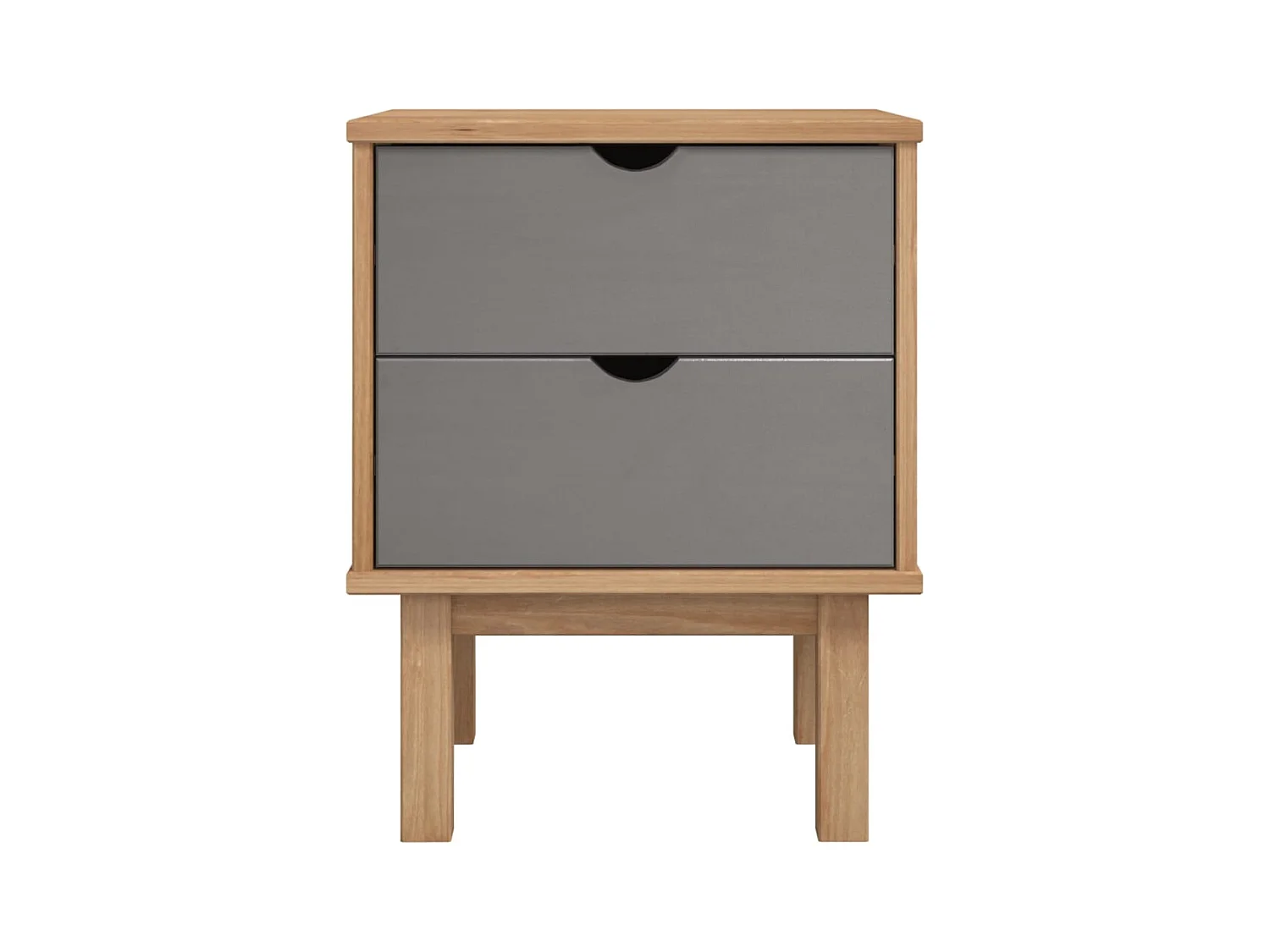 Laurent-Marie  Table de chevet OTTA marron et gris 45x39x57 cm bois pin massif