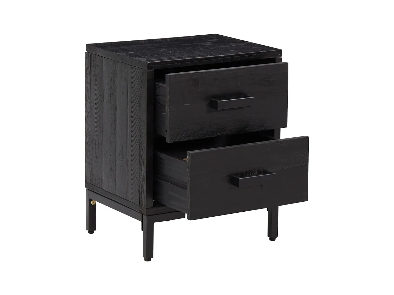 Arthir  Table de chevet Noir 36x30x45 cm Bois de pin massif