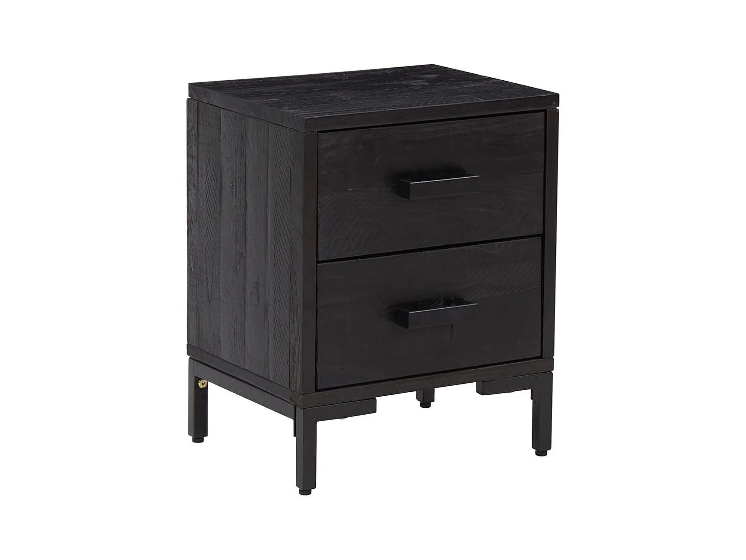 Arthir  Table de chevet Noir 36x30x45 cm Bois de pin massif