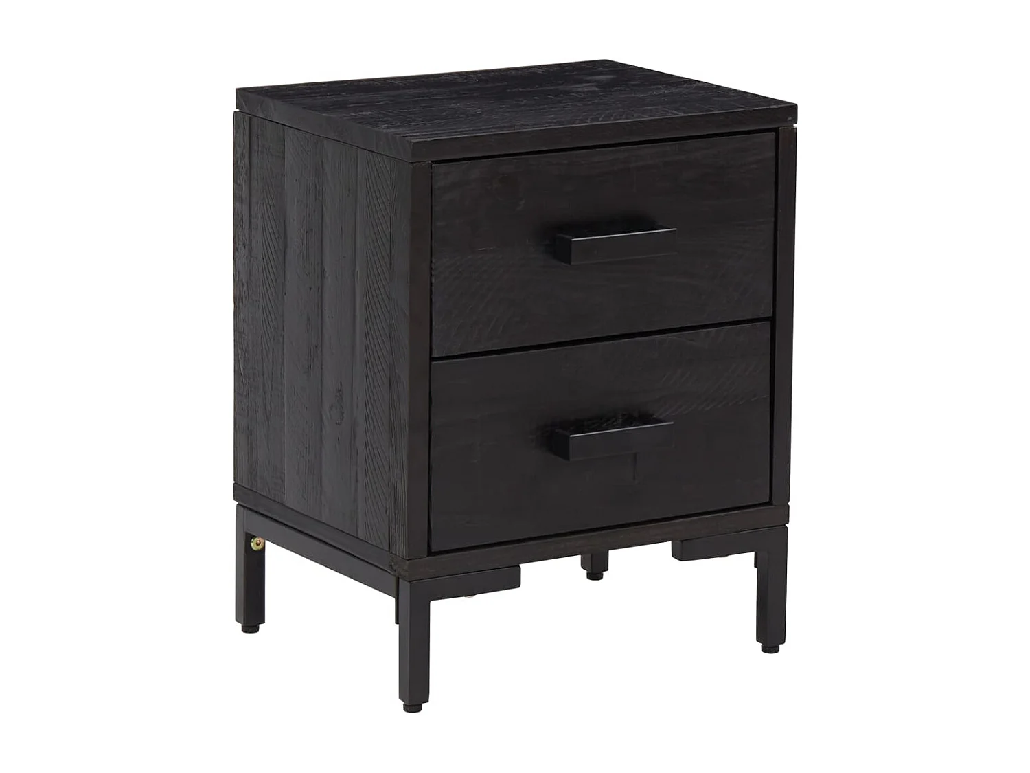 Arthir  Table de chevet Noir 36x30x45 cm Bois de pin massif