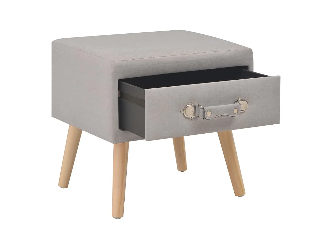 Melina Isabel  Table de chevet Gris 40x35x40 cm Tissu