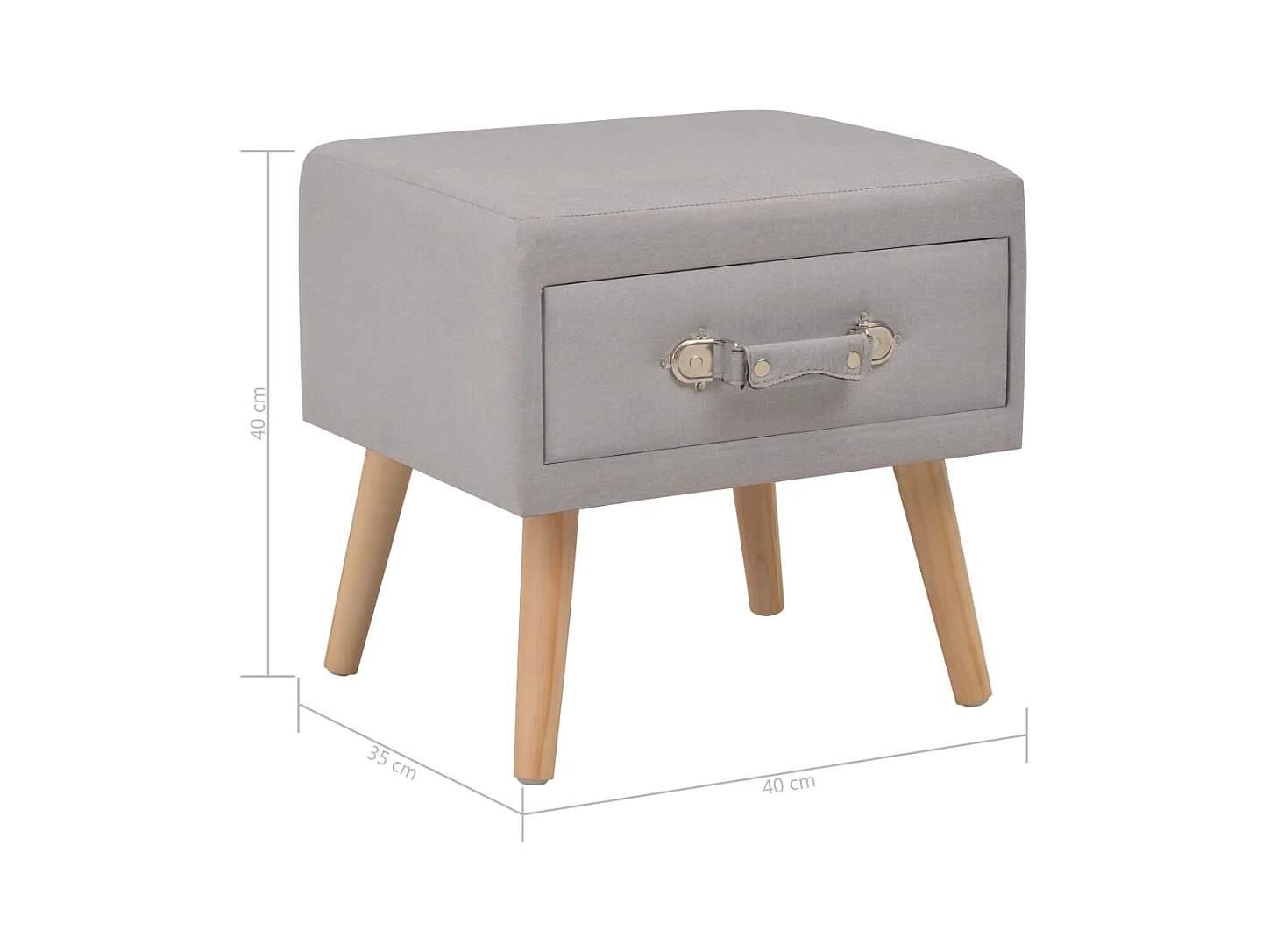 Melina Isabel  Table de chevet Gris 40x35x40 cm Tissu