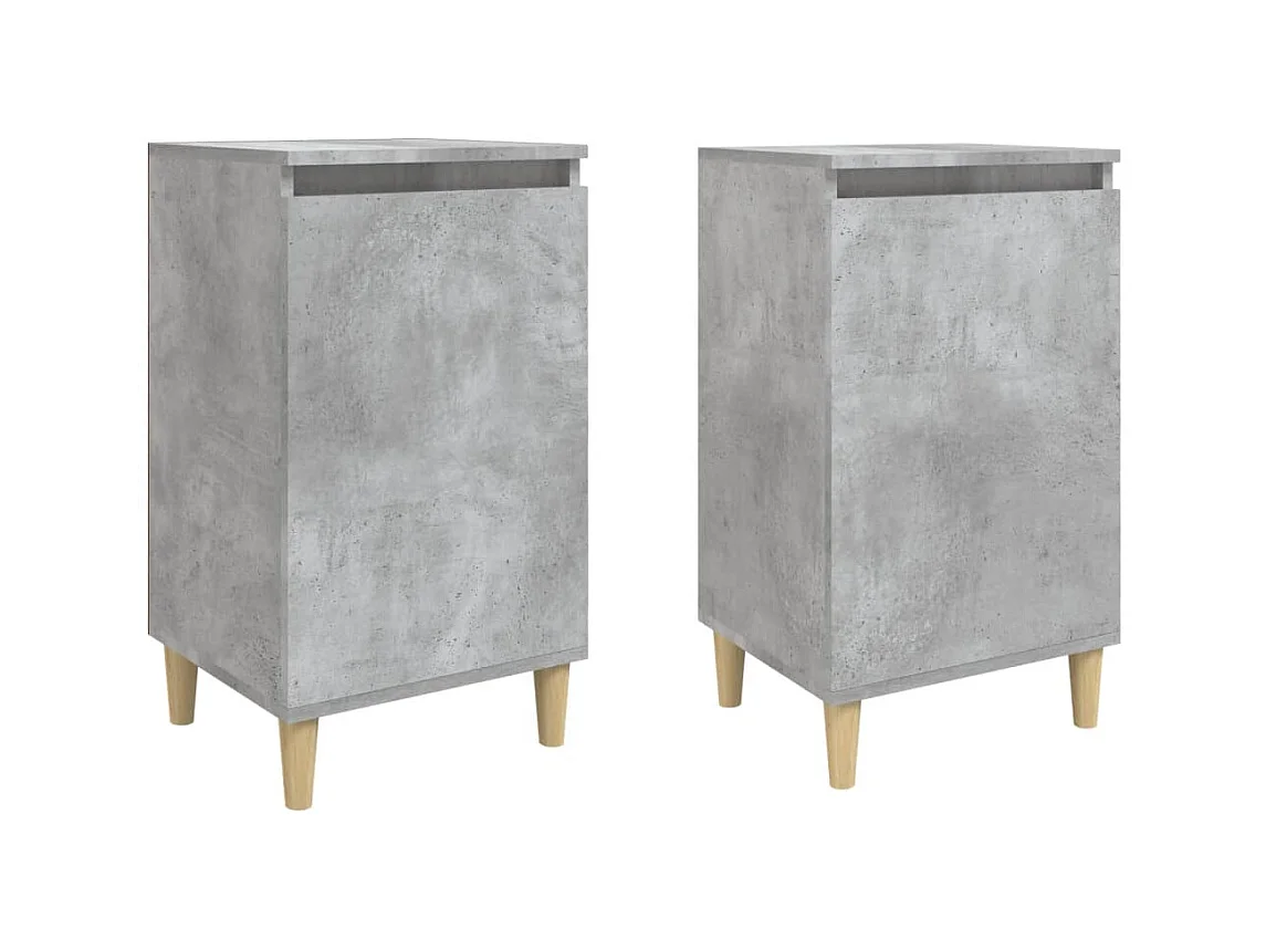 Samir  Tables de chevet 2 pcs gris béton 40x35x70 cm bois d'ingénierie