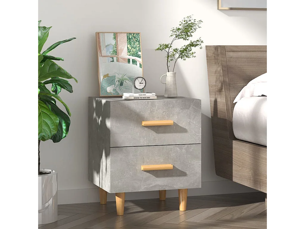 Ferrara  Table de chevet Gris béton 40x35x47,5 cm