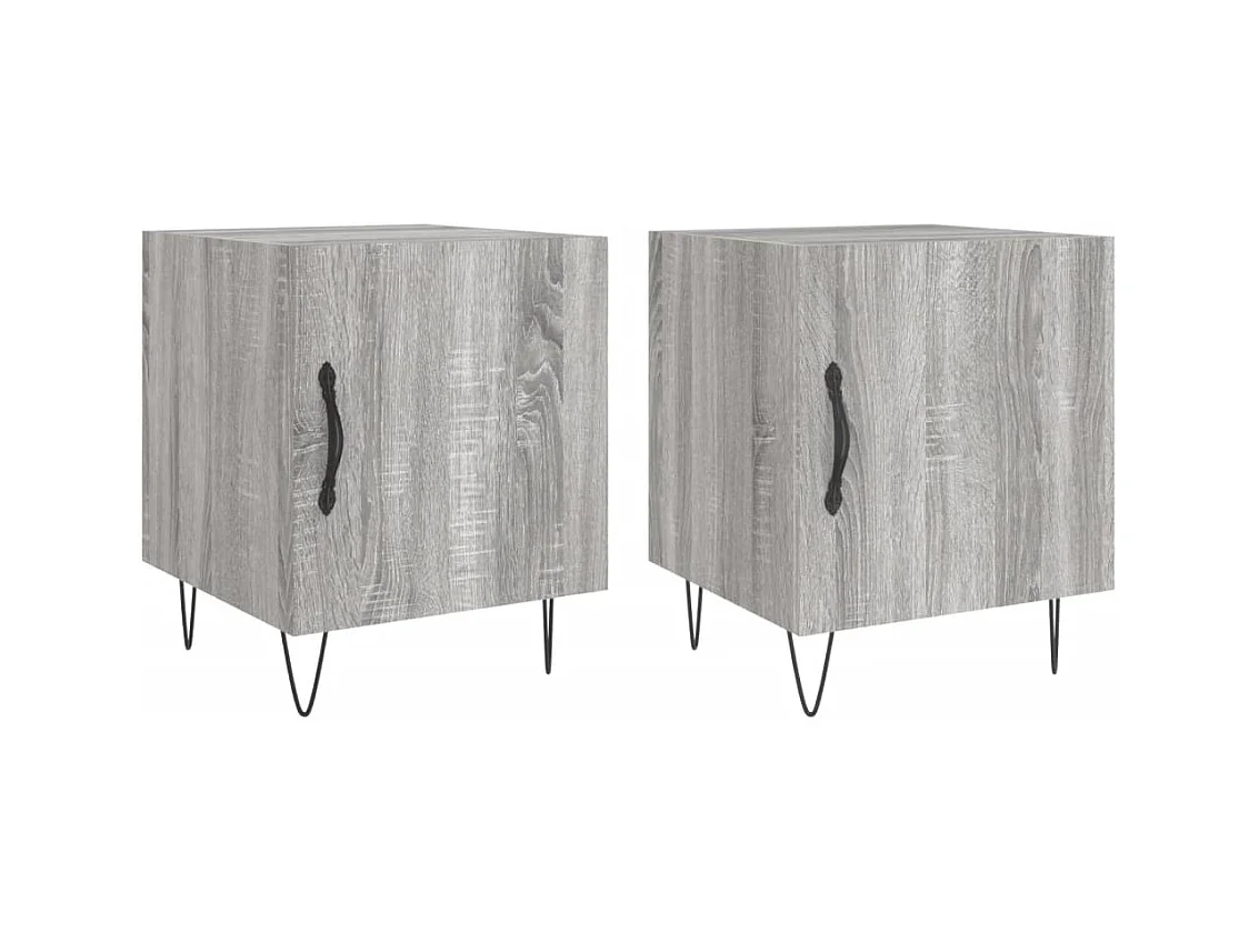 Corning  Tables de chevet 2 pcs sonoma gris 40x40x50cm bois d'ingénierie