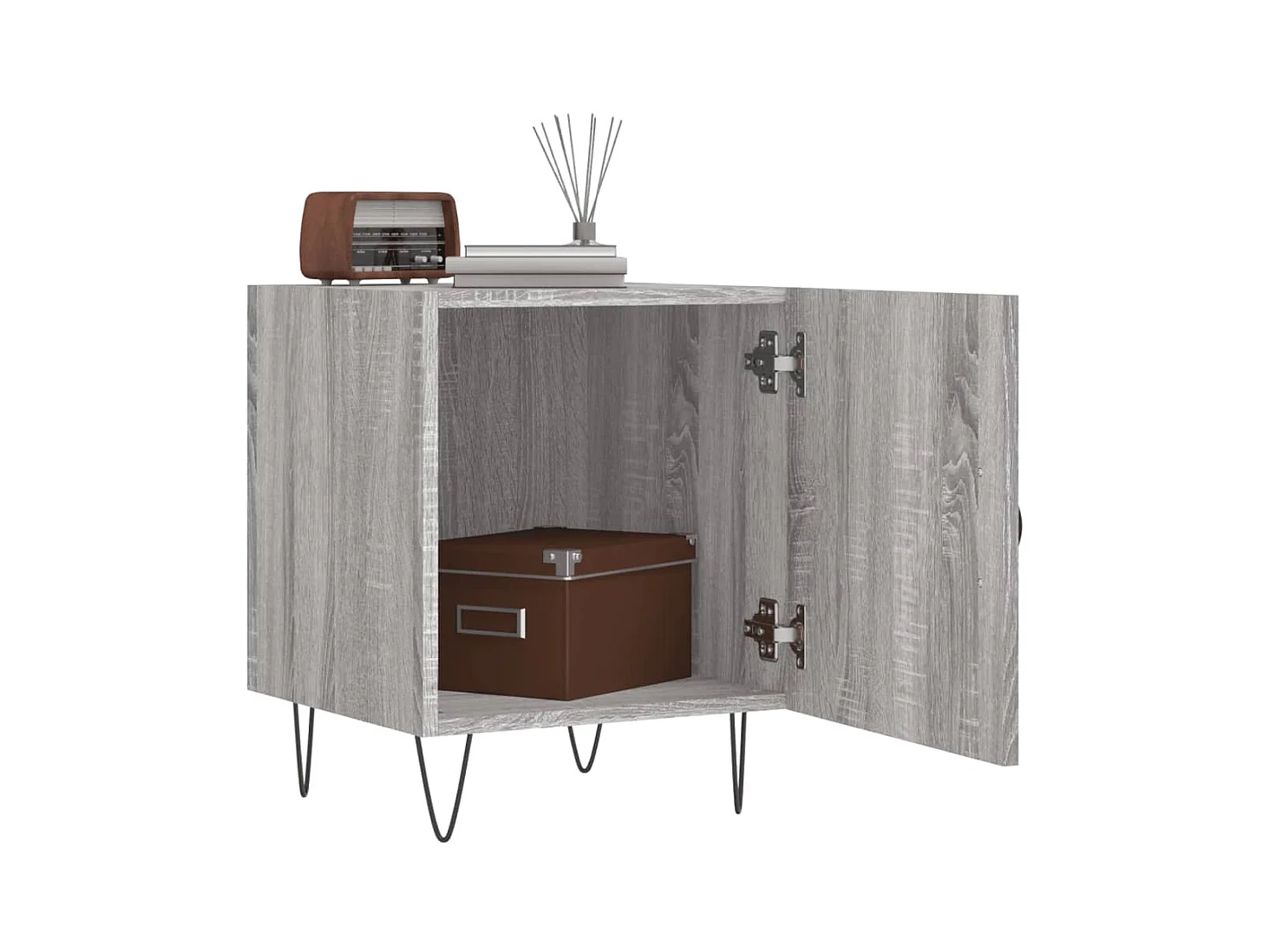 Corning  Tables de chevet 2 pcs sonoma gris 40x40x50cm bois d'ingénierie