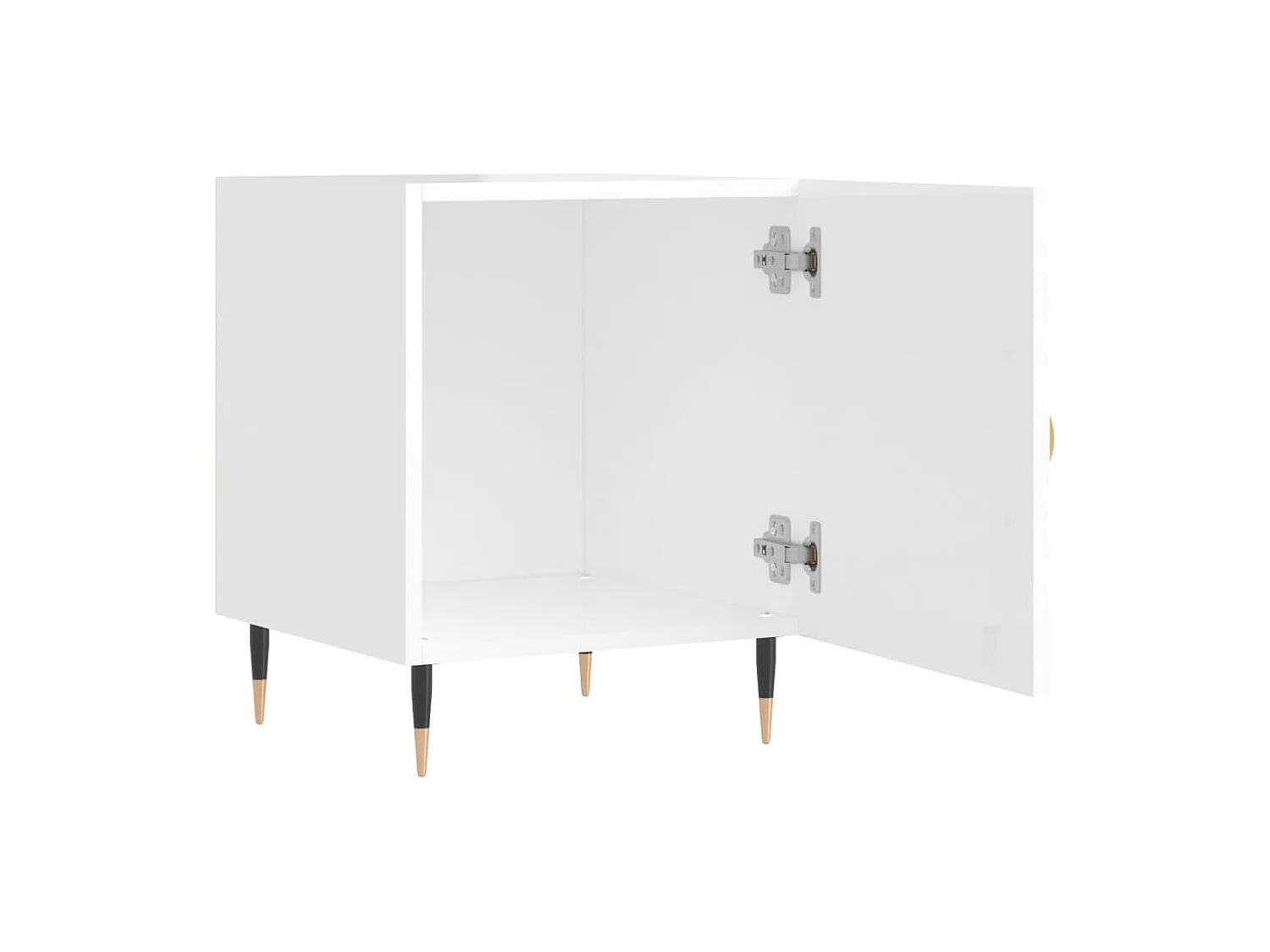 Hayke  Tables de chevet 2 pcs blanc brillant 40x40x50 cm
