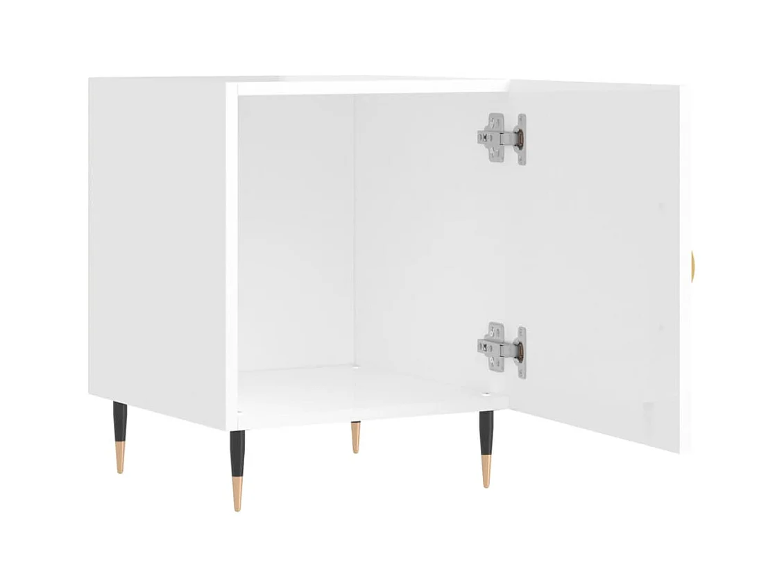 Hayke  Tables de chevet 2 pcs blanc brillant 40x40x50 cm