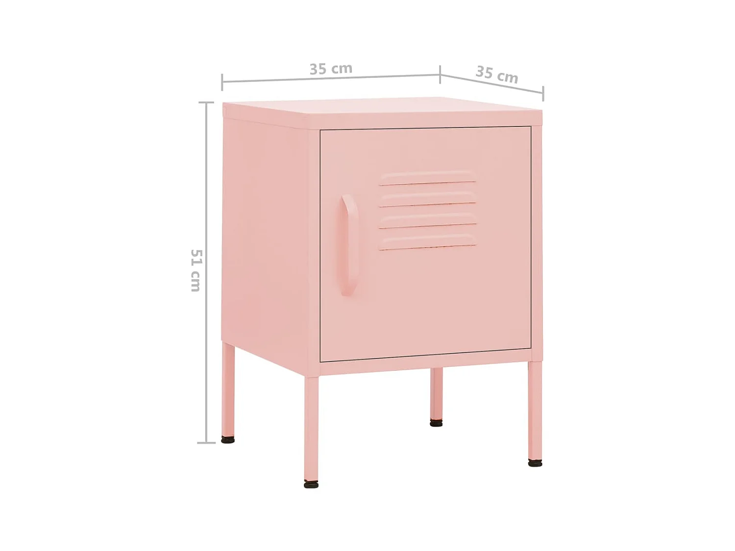 Lakeland  Tables de chevet 2 pcs Rose 35x35x51 cm Acier