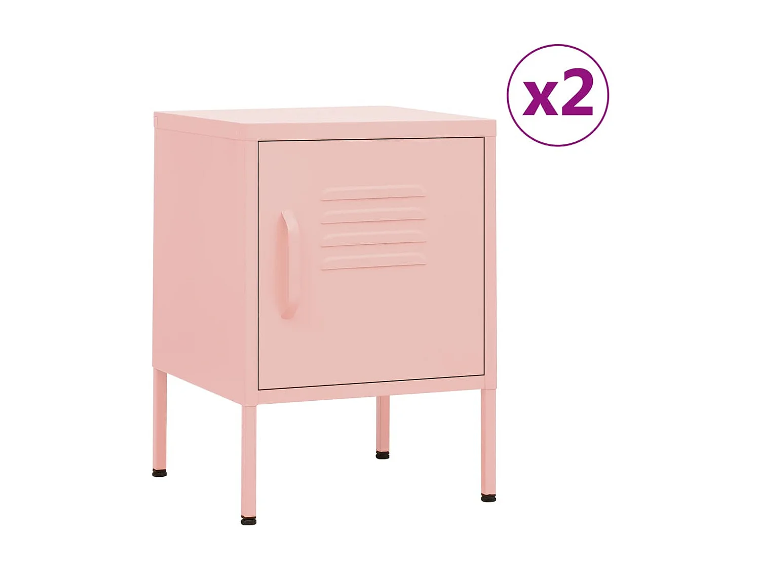 Lakeland  Tables de chevet 2 pcs Rose 35x35x51 cm Acier