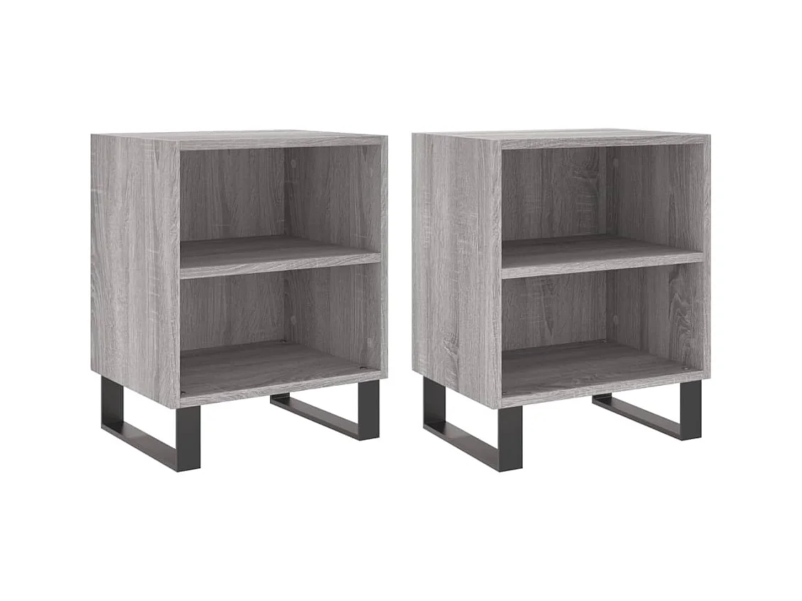 Tuncay  Tables de chevet 2 pcs sonoma gris 40x30x50cm bois d'ingénierie