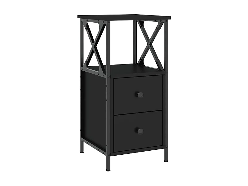 Quinn Hope  Mesita de noche madera contrachapada negra 34x35,5x70 cm