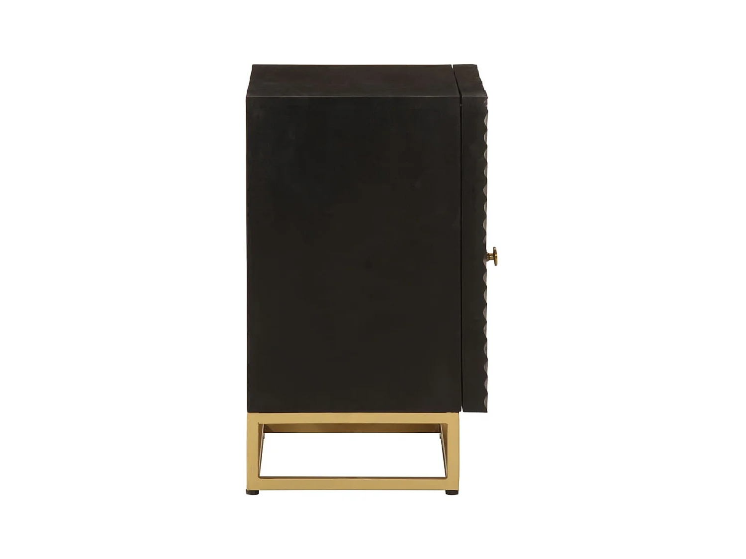 Garden Furniture -  Table de chevet noir 40x30x50 cm bois massif manguier et fer