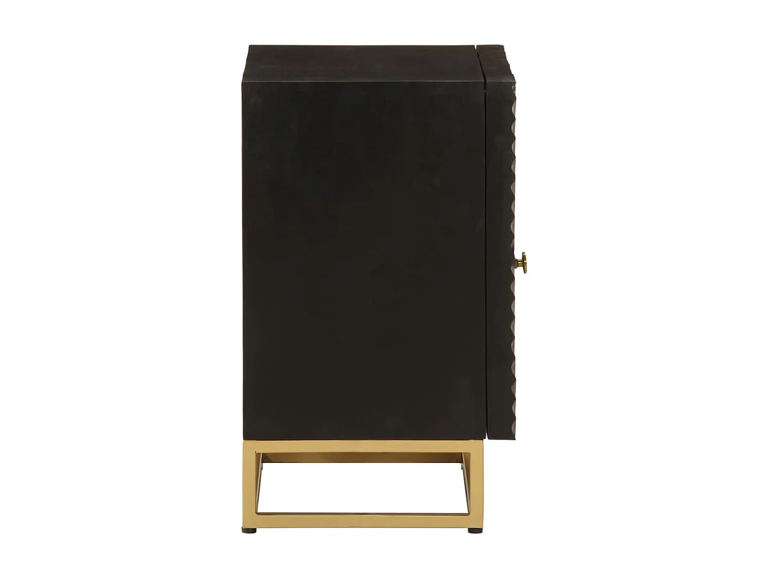 Garden Furniture -  Table de chevet noir 40x30x50 cm bois massif manguier et fer