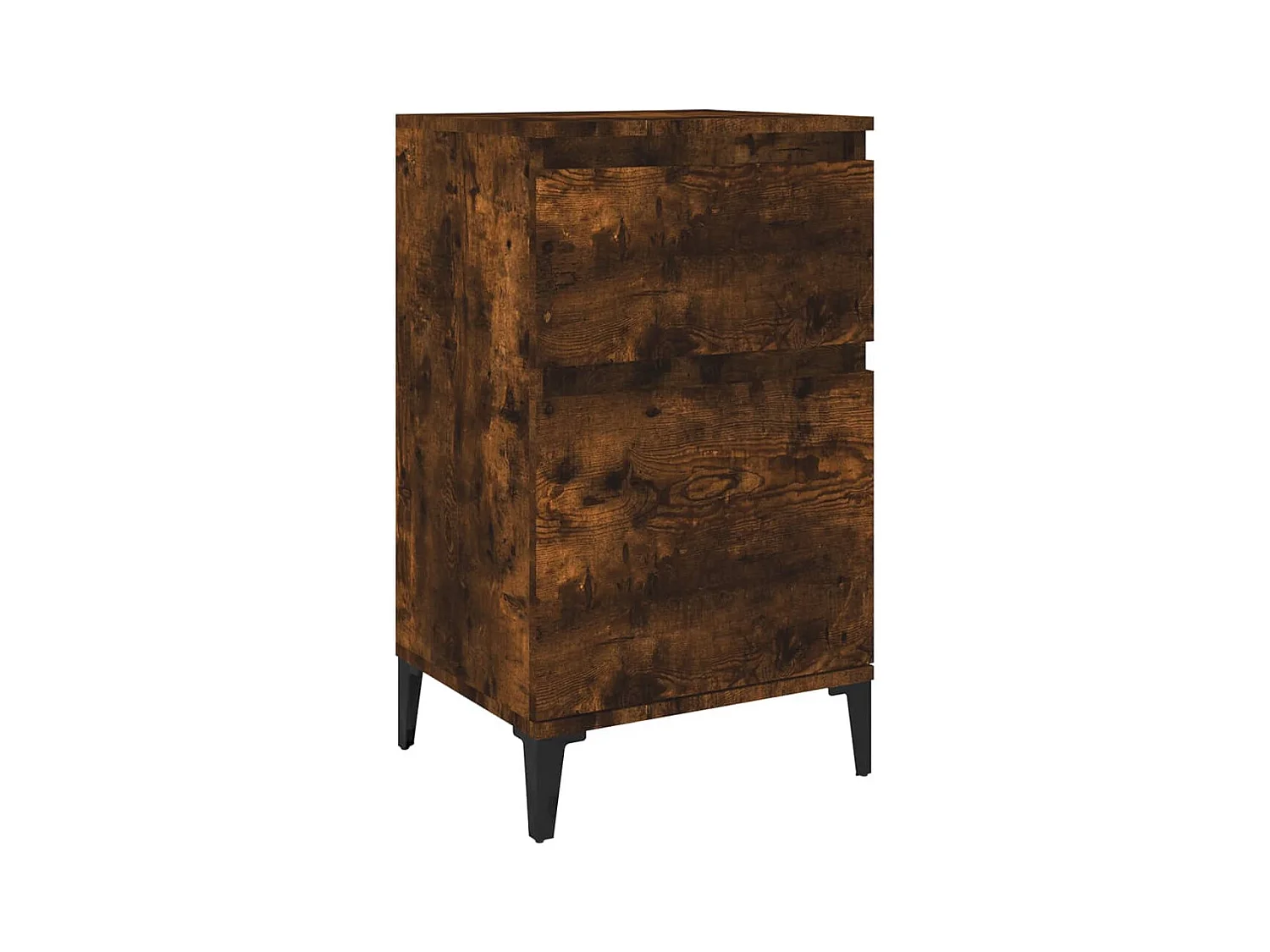 Amite  Table de chevet chêne fumé 40x35x70 cm