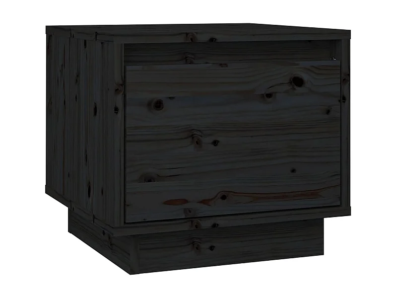 Vidgar  Table de chevet Noir 35x34x32 cm Bois de pin solide