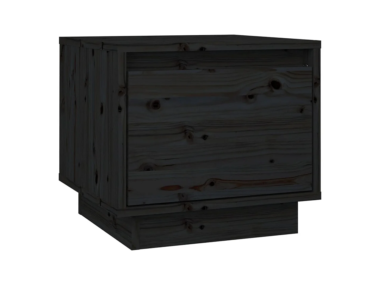 Vidgar  Table de chevet Noir 35x34x32 cm Bois de pin solide