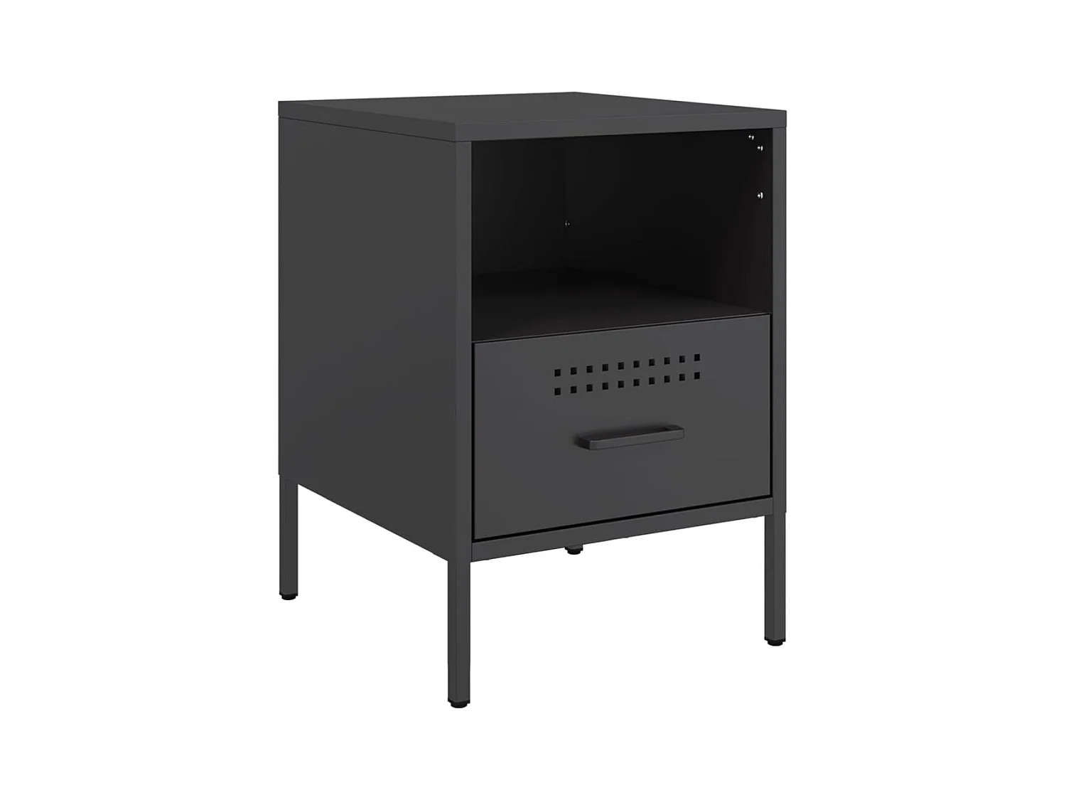 Sundby  Table de chevet noir 36x39x50,5 cm acier