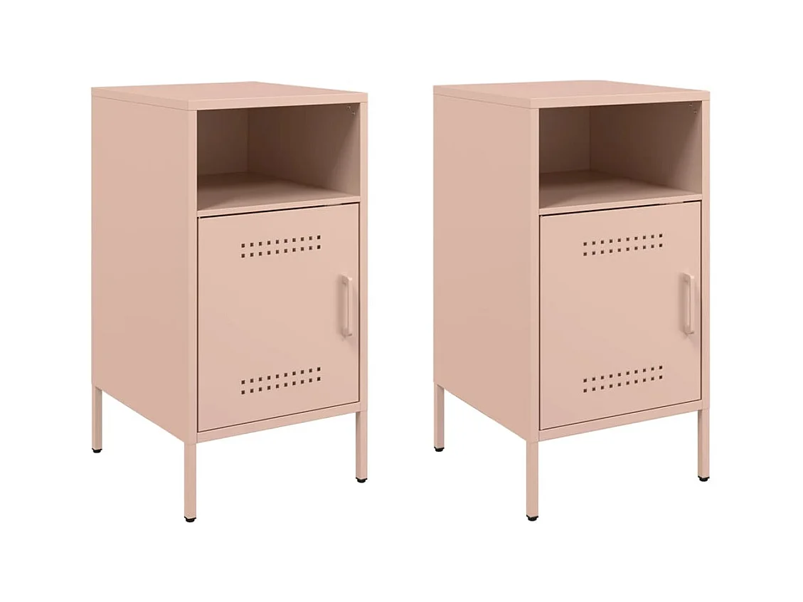 Channelview  Tables de chevet 2 pcs rose 36x39x68 cm acier