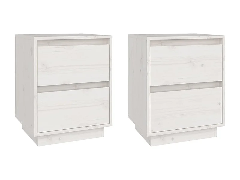 Maverick  Tables de chevet 2 pcs Blanc 40x35x50 cm Bois de pin solide