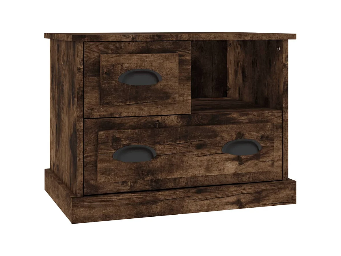 Telindra  Table de chevet chêne fumé 60x39x45 cm