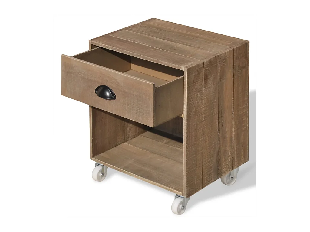 Louis-René-Francis  Tables de chevet 2 pcs marron bois massif